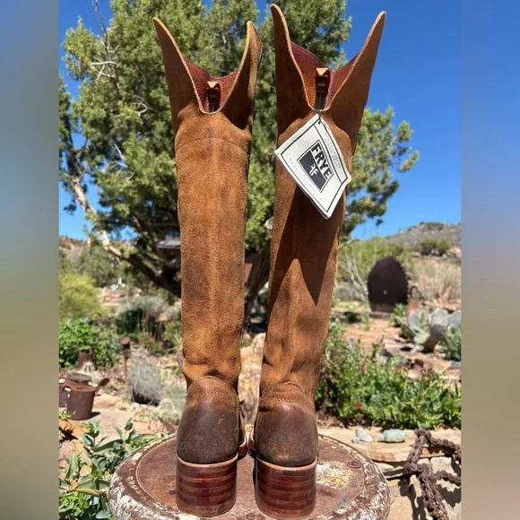 NWT FRYE πΊπΈ Campus OTK Suede Tall Vintage Boots - Picture 9 of 16